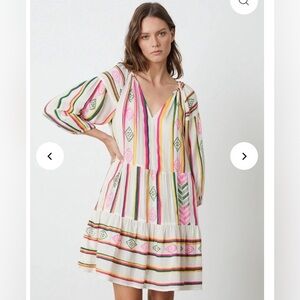 Velvet by Graham & Spencer Jade Multi Color  Boho Festival Dress Sz M *Tiny Flaw